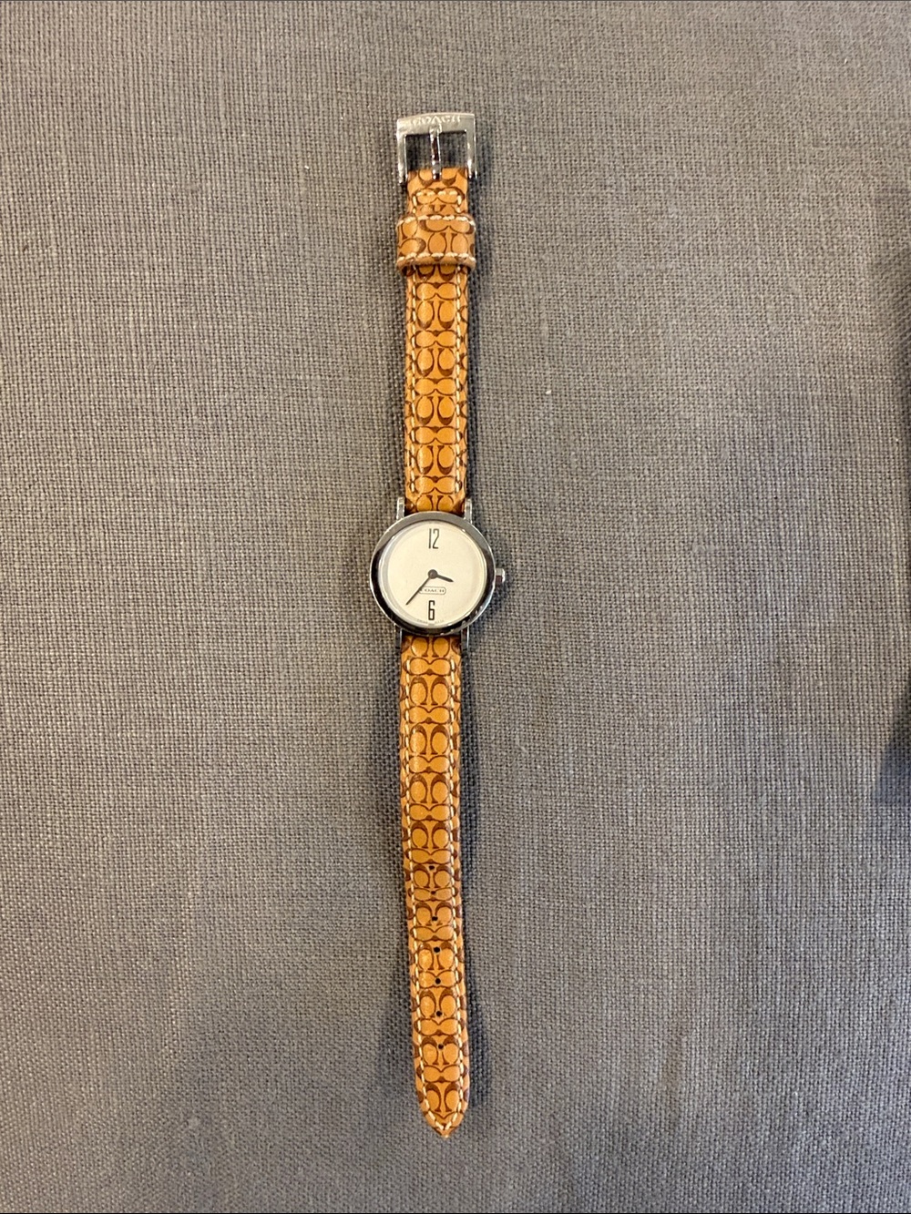 Vintage Swiss Made Coach Women's Signature Leather Strap Watch